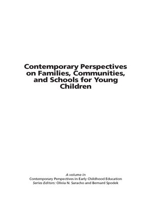 cover image of Contemporary Perspectives on Families, Communities and Schools for Young Children